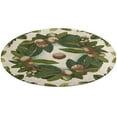 thumbnail image 1 of Round Area Rug Tropical Fruit Floral Seamless Pattern Indoor Floor Area Mat Stain-Proof Mat Non-Skid Rugs for Living Room Dining Kitchen Bedroom, 1 of 7