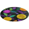 thumbnail image 1 of Round Area Rug Vibrant Citrus Floral Dark Background Indoor Floor Area Mat Stain-Proof Mat Non-Skid Rugs for Living Room Dining Kitchen Bedroom, 1 of 7