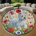 thumbnail image 1 of Round Area Rug, West Highland White Terrier Non-Slip Floor Mat, Soft Washable Carpet for Living Room Bedroom Decor 24 Inch, 1 of 6