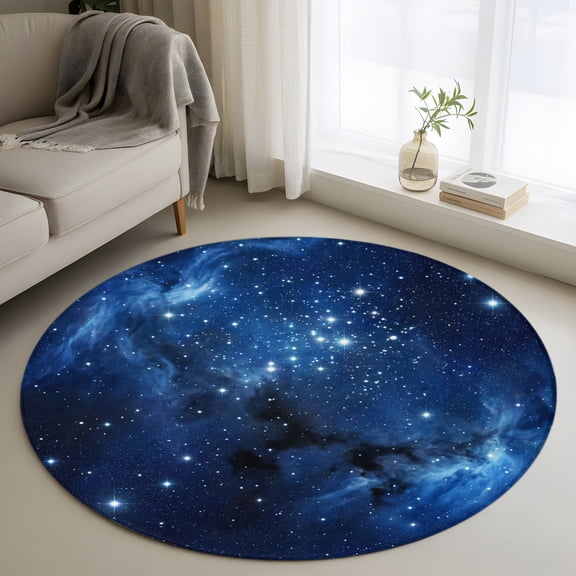 Moon Face Rug Mystical Sky Area Rugs 5x7ft Fantasy Blue Night Moon Face Stars Sun ...