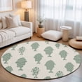 thumbnail image 1 of Round Area Rugs 3.3Ft, Abstract Art Fish Green Non-Slip Washable Circle Rugs Carpet, Coastal Ocean Summer Marine Life Indoor Outdoor Rug Floor Mats Throw Runner for Bedroom Living Room Bathroom, 1 of 8