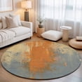 thumbnail image 1 of Round Area Rugs 3.3Ft, Burnt Orange Cement Gray Non-Slip Washable Circle Rugs Carpet, Modern Abstract Art Orange Indoor Outdoor Rug Floor Mats Throw Runner for Bedroom Living Room Bathroom, 1 of 8