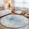 thumbnail image 1 of Round Area Rugs 3.3Ft, Light Blue Grey Non-Slip Washable Circle Rugs Carpet, Minimalism Gradient Mottled Patterned Indoor Outdoor Rug Floor Mats Throw Runner for Bedroom Living Room Bathroom, 1 of 8