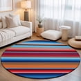 thumbnail image 1 of Round Area Rugs 3.3Ft, Mexican Style Non-Slip Washable Circle Rugs Carpet, Colorful Mexico Stripes Ombre Red Blue Indoor Outdoor Rug Floor Mats Throw Runner for Bedroom Living Room Bathroom, 1 of 8