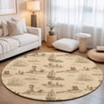 thumbnail image 1 of Round Area Rugs 3.3Ft, Nautical Ship Non-Slip Washable Circle Rugs Carpet, Farmhouse Retro Ocean Coastal Lighthouse Map Indoor Outdoor Rug Floor Mats Throw Runner for Bedroom Living Room Bathroom, 1 of 8