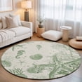 thumbnail image 1 of Round Area Rugs 3.3Ft, Sage Green Starfish Non-Slip Washable Circle Rugs Carpet, Coastal Nautical Seahorse Conch Indoor Outdoor Rug Floor Mats Throw Runner for Bedroom Living Room Bathroom, 1 of 8