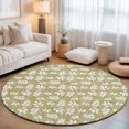 thumbnail image 1 of Round Area Rugs 3.3Ft, Yellow Leaves Non-Slip Washable Circle Rugs Carpet, Farmhouse Pastoral Aesthetic Plants Indoor Outdoor Rug Floor Mats Throw Runner for Bedroom Living Room Bathroom, 1 of 8