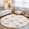 thumbnail image 1 of Round Area Rugs 4Ft, Beige Floral Dandelion Non-Slip Washable Circle Rugs Carpet, Spring Farmhouse Botanical Flowers Indoor Outdoor Rug Floor Mats Throw Runner for Bedroom Living Room Bathroom, 1 of 8