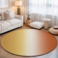 thumbnail image 1 of Round Area Rugs 4Ft, Burnt Orange Yellow Ombre Non-Slip Washable Circle Rugs Carpet, Contemporary Art Abstract Aesthetics Indoor Outdoor Rug Floor Mats Throw Runner for Bedroom Living Room Bathroom, 1 of 8