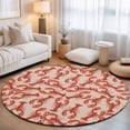 thumbnail image 1 of Round Area Rugs 4Ft, Coastal Lobster Non-Slip Washable Circle Rugs Carpet, Summer Beach Ocean Marinelifes Red Brown Indoor Outdoor Rug Floor Mats Throw Runner for Bedroom Living Room Bathroom, 1 of 8