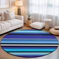 thumbnail image 1 of Round Area Rugs 4Ft, Mexican Style Non-Slip Washable Circle Rugs Carpet, Colorful Mexico Stripes Ombre Navy Blue Indoor Outdoor Rug Floor Mats Throw Runner for Bedroom Living Room Bathroom, 1 of 8