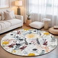 thumbnail image 1 of Round Area Rugs 4Ft, Wildflowers Blossom Non-Slip Washable Circle Rugs Carpet, Spring Farmhouse Botanical Floral Indoor Outdoor Rug Floor Mats Throw Runner for Bedroom Living Room Bathroom, 1 of 8