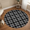 thumbnail image 1 of Round Area Rugs 5Ft, Black Checkered Non-Slip Washable Circle Rugs Carpet, Modern Farmhouse Black Buffalo Plaid Indoor Outdoor Rug Floor Mats Throw Runner for Bedroom Living Room Bathroom, 1 of 8