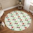 thumbnail image 1 of Round Area Rugs 5Ft, Candy Fruits Non-Slip Washable Circle Rugs Carpet, Vibrant Summer Rustic Bows Green Stripes Indoor Outdoor Rug Floor Mats Throw Runner for Bedroom Living Room Bathroom, 1 of 8