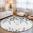 thumbnail image 1 of Round Area Rugs 5Ft, Grey Eucalyptus Non-Slip Washable Circle Rugs Carpet, Watercolor Spring Weeping Botanical Indoor Outdoor Rug Floor Mats Throw Runner for Bedroom Living Room Bathroom, 1 of 8
