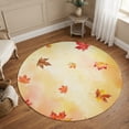 thumbnail image 1 of Round Area Rugs 5Ft, Maple Leaves Fall Non-Slip Washable Circle Rugs Carpet, Thanksgiving Farmhouse Falling Leaf Indoor Outdoor Rug Floor Mats Throw Runner for Bedroom Living Room Bathroom, 1 of 8