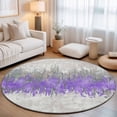 thumbnail image 1 of Round Area Rugs 5Ft, Purple Grey Abstract Non-Slip Washable Circle Rugs Carpet, Gradient Geometric Graffiti Modern Art Indoor Outdoor Rug Floor Mats Throw Runner for Bedroom Living Room Bathroom, 1 of 8
