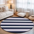thumbnail image 1 of Round Area Rugs 5Ft, Purple Navy Blue Striped Non-Slip Washable Circle Rugs Carpet, Abstract Gradient Lines Art Indoor Outdoor Rug Floor Mats Throw Runner for Bedroom Living Room Bathroom, 1 of 8
