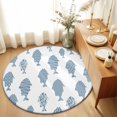 thumbnail image 1 of Round Area Rugs 6Ft, Abstract Art Fish Blue Non-Slip Washable Circle Rugs Carpet, Coastal Ocean Summer Marine Life Indoor Outdoor Rug Floor Mats Throw Runner for Bedroom Living Room Bathroom, 1 of 8