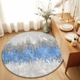 thumbnail image 1 of Round Area Rugs 6Ft, Blue Grey Abstract Non-Slip Washable Circle Rugs Carpet, Gradient Geometric Graffiti Modern Art Indoor Outdoor Rug Floor Mats Throw Runner for Bedroom Living Room Bathroom, 1 of 8