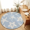 thumbnail image 1 of Round Area Rugs 6Ft, Blue Starfish Coastal Non-Slip Washable Circle Rugs Carpet, Nautical Summer Ocean Abstract Art Indoor Outdoor Rug Floor Mats Throw Runner for Bedroom Living Room Bathroom, 1 of 8