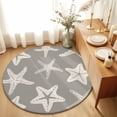 thumbnail image 1 of Round Area Rugs 6Ft, Grey Starfish Coastal Non-Slip Washable Circle Rugs Carpet, Nautical Summer Ocean Abstract Art Indoor Outdoor Rug Floor Mats Throw Runner for Bedroom Living Room Bathroom, 1 of 8