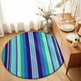 thumbnail image 1 of Round Area Rugs 6Ft, Mexican Style Non-Slip Washable Circle Rugs Carpet, Colorful Mexico Stripes Teal Blue Indoor Outdoor Rug Floor Mats Throw Runner for Bedroom Living Room Bathroom, 1 of 8