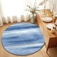 thumbnail image 1 of Round Area Rugs 6Ft, Navy Blue Grey Non-Slip Washable Circle Rugs Carpet, Abstract Art Oil Painting Blue Ombre Indoor Outdoor Rug Floor Mats Throw Runner for Bedroom Living Room Bathroom, 1 of 8