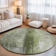 thumbnail image 1 of Round Area Rugs 6Ft, Sage Green Non-Slip Washable Circle Rugs Carpet, Retro Oil Painting Modern Abstract Art Aesthetics Indoor Outdoor Rug Floor Mats Throw Runner for Bedroom Living Room Bathroom, 1 of 8