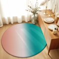 thumbnail image 1 of Round Area Rugs 6Ft, Teal Pink Ombre Non-Slip Washable Circle Rugs Carpet, Contemporary Art Abstract Aesthetics Indoor Outdoor Rug Floor Mats Throw Runner for Bedroom Living Room Bathroom, 1 of 8