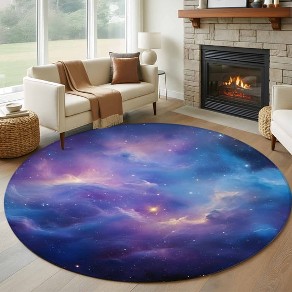 Round Area Rugs 8 Feet - Soft Indoor Throw Rugs Carpets for Living Dining Bedroom Kids Room Non-Slip Playroom Crawl Rug Floor Mats