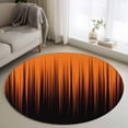 thumbnail image 1 of Round Area Rugs Collection 3.3 Ft, Burnt Orange Black Ombre Non-Slip Residential Carpet, Modern Abstract Striped Gradient Indoor Crawling Mats Doormat Runner Rugs Play Mat forBedroom, 1 of 9