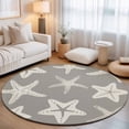 thumbnail image 1 of Round Area Rugs Collection 3.3 Ft, Grey Starfish Coastal Non-Slip Residential Carpet, Nautical Summer Ocean Abstract Art Indoor Crawling Mats Doormat Runner Rugs Play Mat for Bedroom, 1 of 9