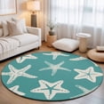 thumbnail image 1 of Round Area Rugs Collection 3.3 Ft, Turquoise Starfish Coastal Non-Slip Residential Carpet, Nautical Summer Ocean Abstract Art Indoor Crawling Mats Doormat Runner Rugs Play Mat for Bedroom, 1 of 9