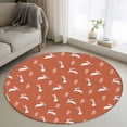 thumbnail image 1 of Round Area Rugs Collection 3 Ft, Burnt Orange Spring Easter Non-Slip Residential Carpet, Cute Bunny Botanical Indoor Crawling Mats Doormat Runner Rugs Play Mat for Bedroom, 1 of 8