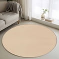 thumbnail image 1 of Round Area Rugs Collection 4 Ft, Khaki Solid Color Non-Slip Residential Carpet, Aesthetics Contemporary Luxury Indoor Crawling Mats Runner Rugs for Living Room/Dining Room/Bedroom, 1 of 8