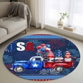 thumbnail image 1 of Round Area Rugs Collection 4 Ft, Red Blue 4th of July Non-Slip Residential Carpet, Independence Day Stars Gnomes Indoor Crawling Mats Runner Rugs for Living Room/Dining Room/Bedroom, 1 of 8