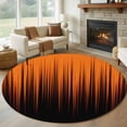 thumbnail image 1 of Round Area Rugs Collection 5 Ft, Burnt Orange Black Ombre Non-Slip Residential Carpet, Modern Abstract Striped Gradient Indoor Crawling Mats Runner Rugs for Living Room/Dining Room/Bedroom, 1 of 9