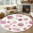 thumbnail image 1 of Round Area Rugs Collection 6 Ft, Pin Polka Dots Non-Slip Residential Carpet, Modern Abstract Art Indoor Crawling Mats Runner Rugs for Living Room/Dining Room/Bedroom, 1 of 8