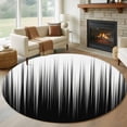 thumbnail image 1 of Round Area Rugs Collection 8 Ft, Black White Non-Slip Residential Carpet, Modern Geometric Abstract Gradient Striped Indoor Crawling Mats Runner Rugs for Living Room/Dining Room/Bedroom, 1 of 9