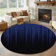 thumbnail image 1 of Round Area Rugs Collection 8 Ft, Navy Blue Black Ombre Non-Slip Residential Carpet, Modern Abstract Striped Gradient Indoor Crawling Mats Runner Rugs for Living Room/Dining Room/Bedroom, 1 of 9