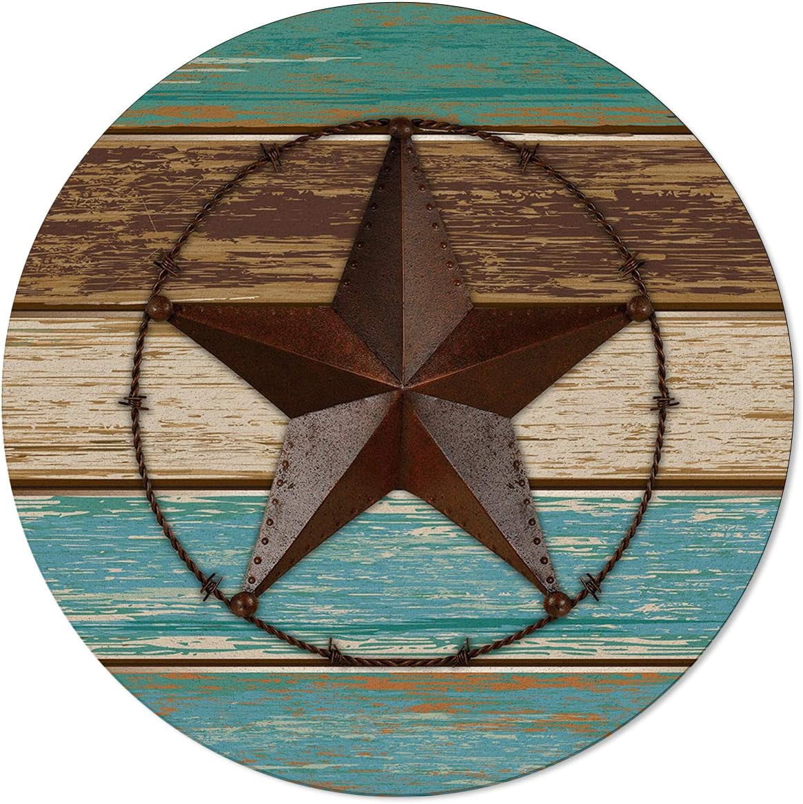 Round Area Rugs Western Texas Star Vintage Stars Super Soft Indoor ...