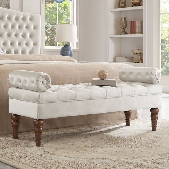 Round Armrest and Spindle Legs | Great for Bedroom and Den | Delivers Comfortable Support and Classical Style