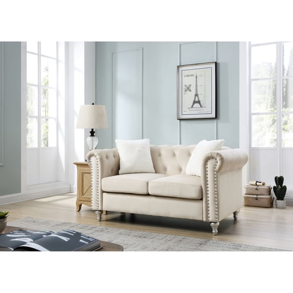 Round Arms Feature - Seating for Two - Bedroom Corner - Fast Setup & Complementary