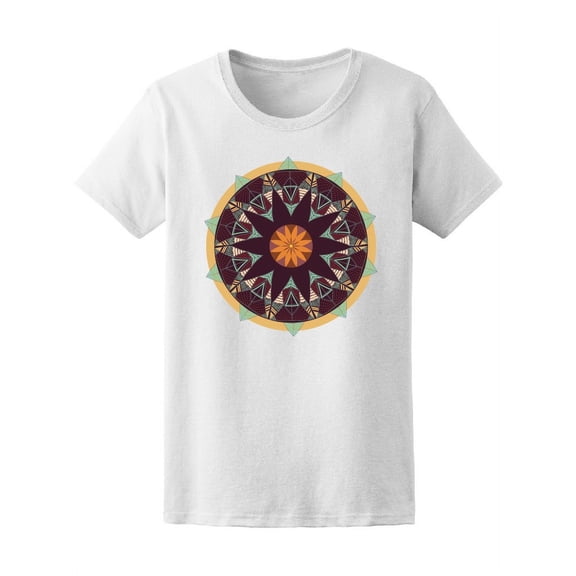 Round Aztec Ornament T-Shirt Women -Image by Shutterstock, Female x-Large