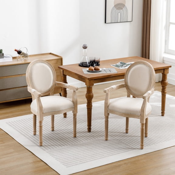 Round Back Cream Armchairs | Suitable for Various Scenes | Admire the Carved Patterns on Legs