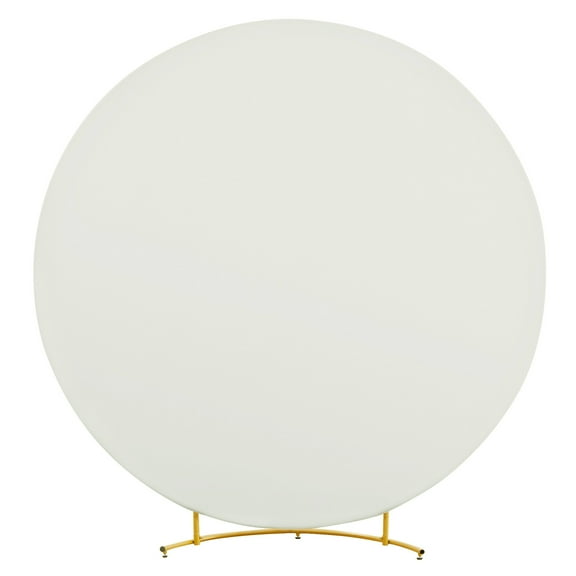 Round Backdrop Cover Polyester Fitted Circle Arch Background Stand Cover with Bottom Zipper for Wedding Birthday Party Bridal Shower Photography Decorations