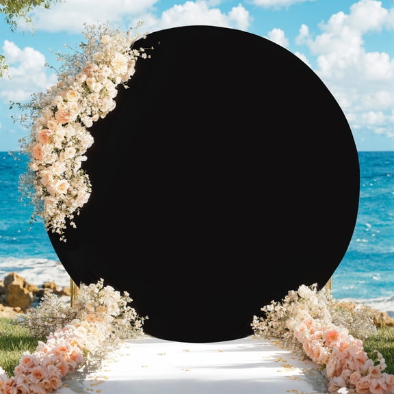 Round Backdrop Cover, Polyester Spandex Arch Cover Circle Backdrop Cover High Elasticity Arch Cover for Wedding Birthday Party Photography Decoration