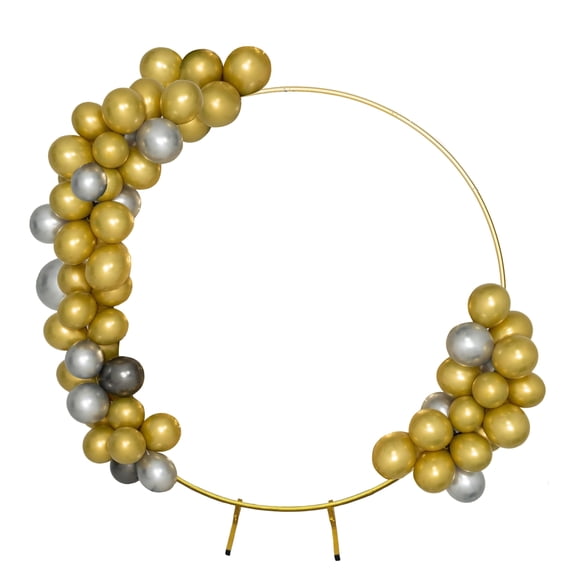 Round Backdrop Stand Circle Arch  6.5ft Golden Metal Balloon Kit For Party Decoration Wedding Flower Ring