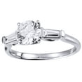 thumbnail image 1 of AFFY Round & Baguette Cut White Diamond Engagement Wedding Ring In 10K White Gold (0.25 Cttw), 1 of 1